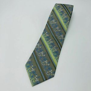🌺2/$24 ENRO Platinum Embroidered Tie 100% Silk